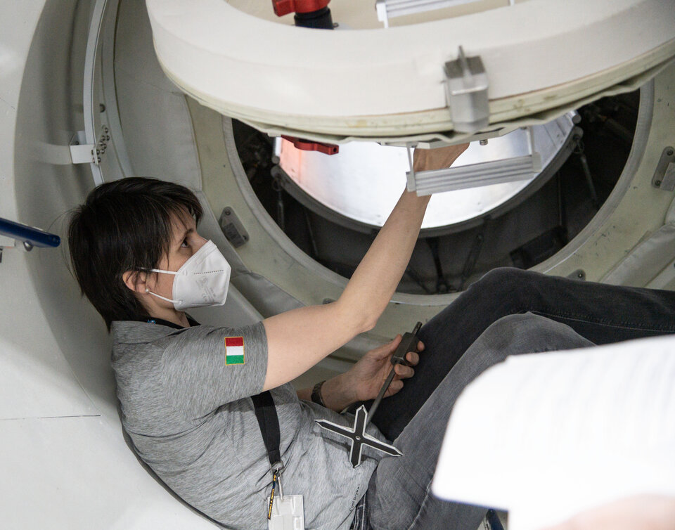 SpaceX Crew-4 ESA astronaut Samantha Cristoforetti during ISS Ingress Egress Training.