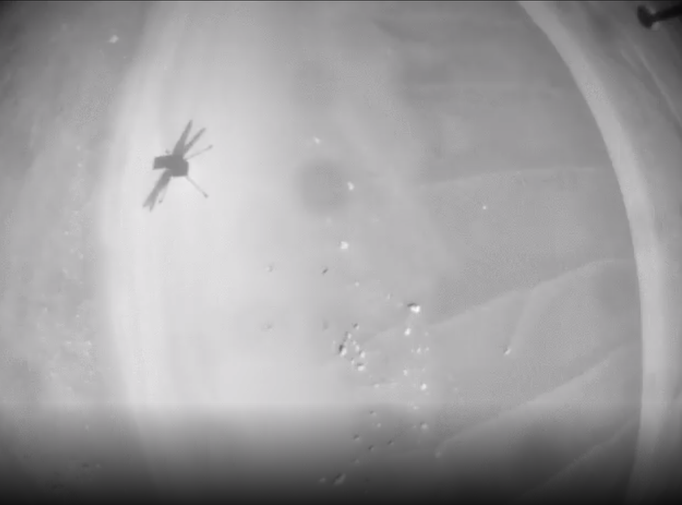 Video from the navigation camera aboard NASA’s Ingenuity Mars Helicopter shows its record-breaking 25th flight on April 8, 2022. Covering 2,310 feet (704 meters) at a maximum speed of 12 mph (5.5 meters per second), it was the rotorcraft’s longest and fastest flight to date.