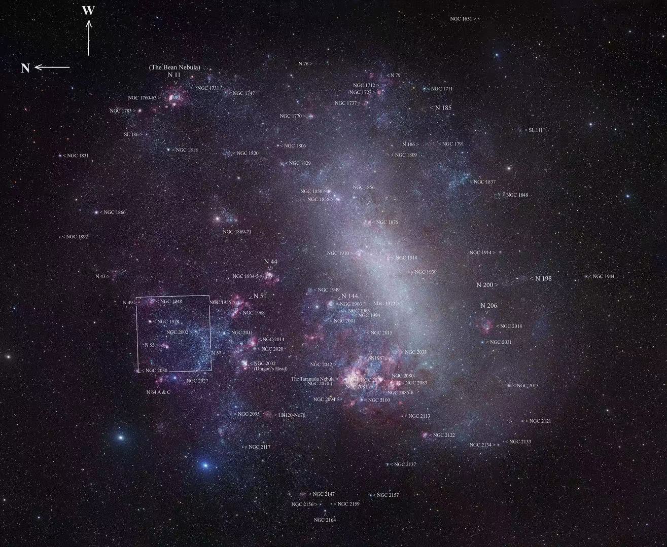 Researchers have used spectroscopic observations of ultraviolet light from quasars to detect and map out the Magellanic Corona, a diffuse halo of hot, supercharged gas surrounding the Small and Large Magellanic Clouds. Shown here in purple, the corona stretches more than 100,000 light-years from the main mass of stars, gas, and dust that make up the Magellanic Clouds, intermingling with the hotter and more extensive corona that surrounds the Milky Way. The Magellanic Clouds, dwarf galaxies roughly 160,000 light-years from Earth, are the largest of the Milky Way’s satellites and are thought to be on their first in-falling passage around the Milky Way. This journey has begun to unravel what were once barred spirals with multiple arms into more irregular-shaped galaxies with long tails of debris. The corona is thought to act as a buffer protecting the dwarf galaxies’ vital star-forming gas from the gravitational pull of the much larger Milky Way. The detection of the Magellanic Corona was made by analyzing patterns in ultraviolet light from 28 distant background quasars. As the quasar light passes through the corona, certain wavelengths (colors) of ultraviolet light are absorbed. The quasar spectra become imprinted with the distinct signatures of carbon, oxygen, and silicon ions that make up the corona gas. Because each quasar probes a different part of the corona, the research team was also able to show that the amount of gas decreases with distance from the center of the Large Magellanic Cloud. This study used archival observations of quasars from Hubble’s Cosmic Origins Spectrograph (COS) and the Far Ultraviolet Spectroscopic Explorer (FUSE). Quasars have also been used to probe the Magellanic Stream, outflows from the Milky Way , and the halo surrounding the Andromeda Galaxy. Illustration Credits: STScI, Leah Hustak