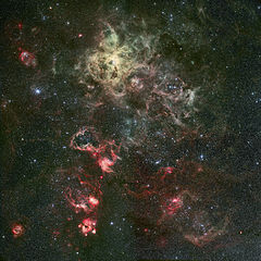 The Tarantula Nebula and its surroundings. Copyright: ESO
