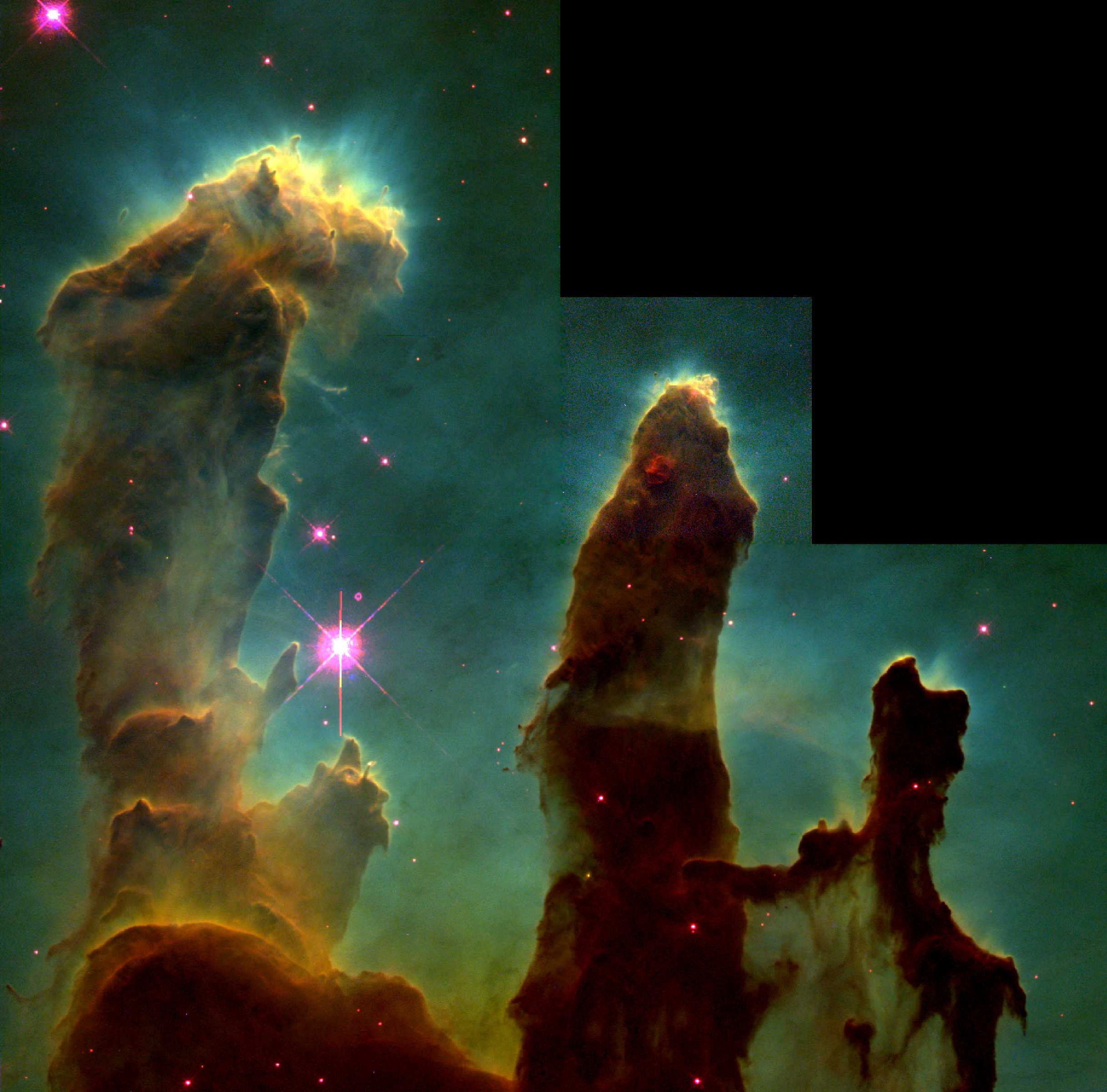 The "Pillars of Creation" within the Eagle Nebula